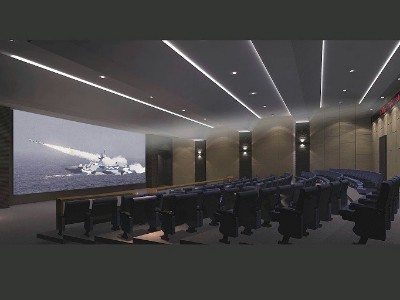 海軍指揮學(xué)院影視廳建筑聲學(xué)裝修、LED屏、燈光音響程